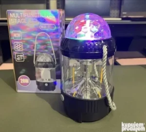 Multifunkcionalni LED fenjer lampa sa 2u1 osvetljenjem, pogodna za kampovanje i ambijentalno disko svetlo.