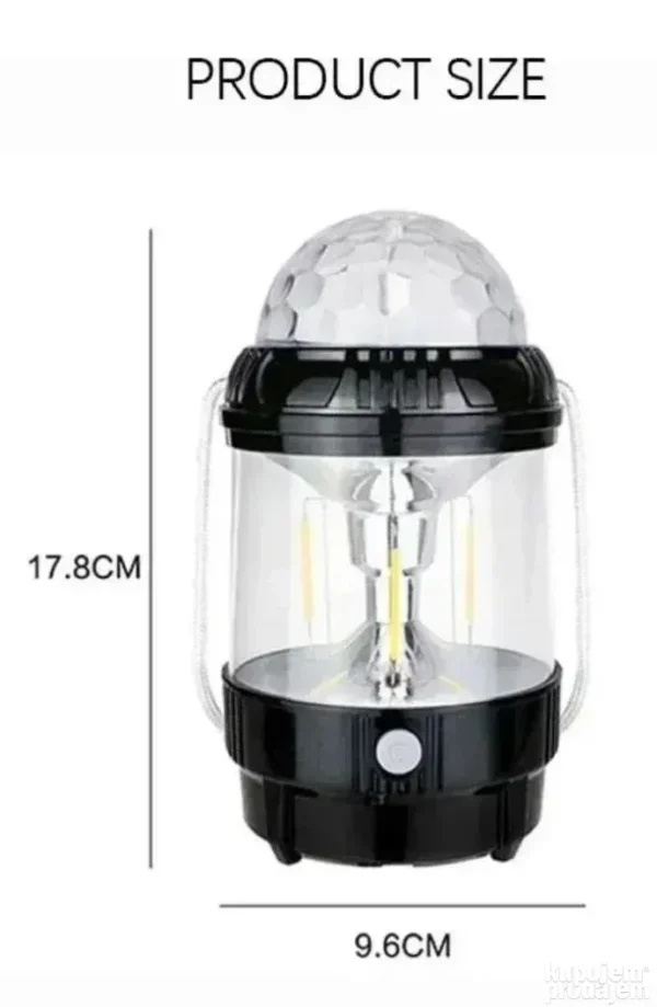 LED Fenjer Lampa 2u1 | Kampovanje i Disko Svetlo