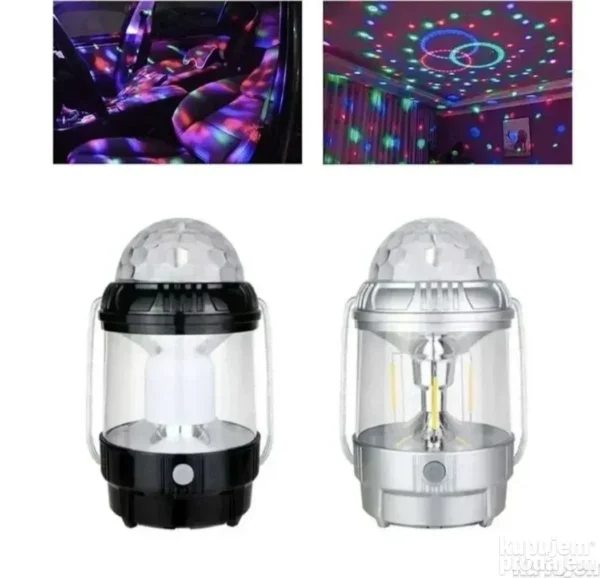 LED Fenjer Lampa 2u1 | Kampovanje i Disko Svetlo