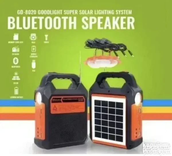 Solarna stanica | Punjač + LED svetlo + FM radio + MP3 + Bluetooth