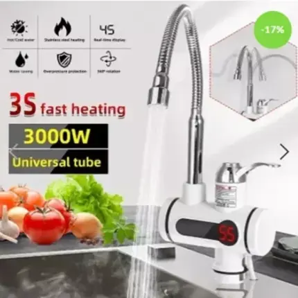 Slavina sa grejačem 3000W, zidna, protočna za brzo zagrevanje