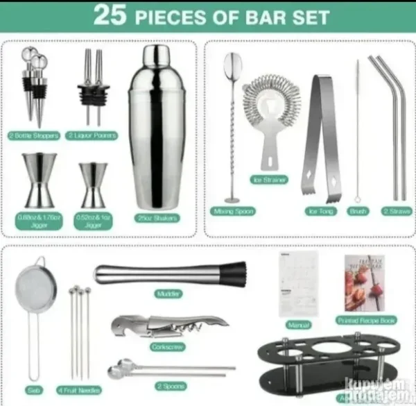 Koktel set Inox Profi Šejker 14 kom | Srebrni
