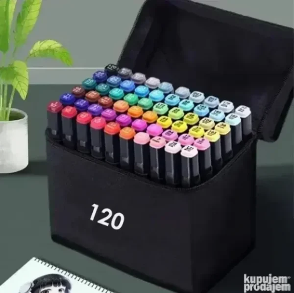 Komplet dvostranih flomastera 168 komada