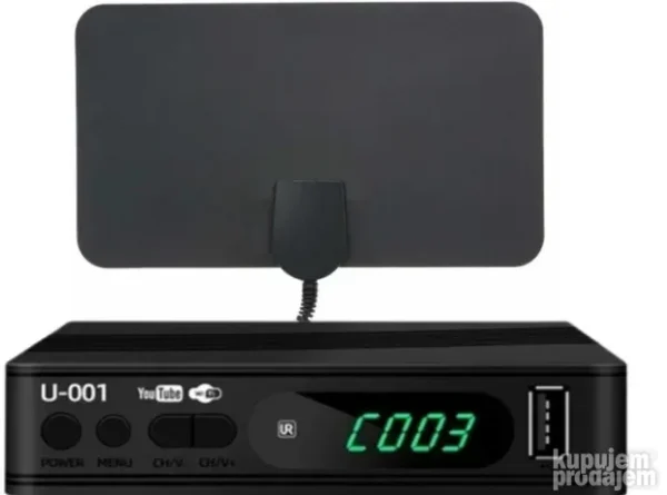 DVB-T2 Resiver + Digitalna TV Antena Set | Full HD, Besplatni Kanali