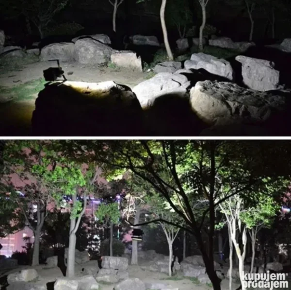 Prenosni Punjivi LED Reflektor 50W – Hladno Bela, Plava, Crvena