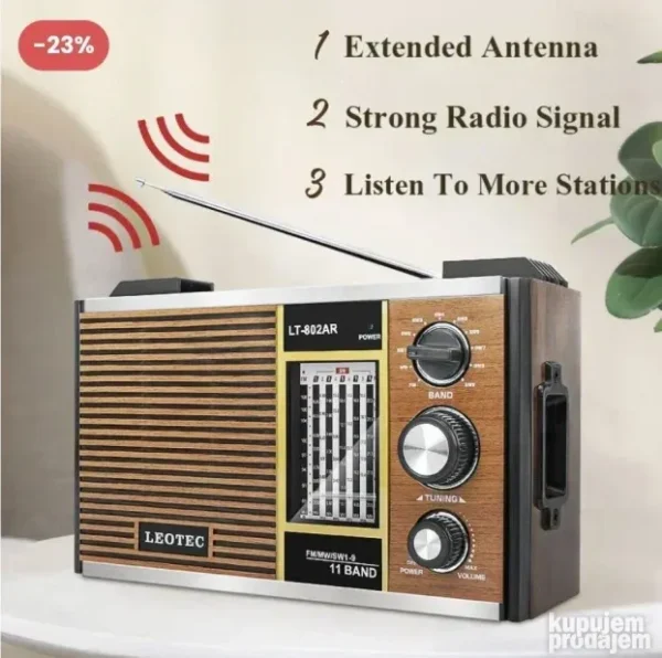 Punjivi Višepojasni Retro Radio LT-801AR FM/AM/SW