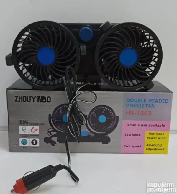 Dupli ventilator za auto, kombi, kamion 12V/24V sa 2 brzine