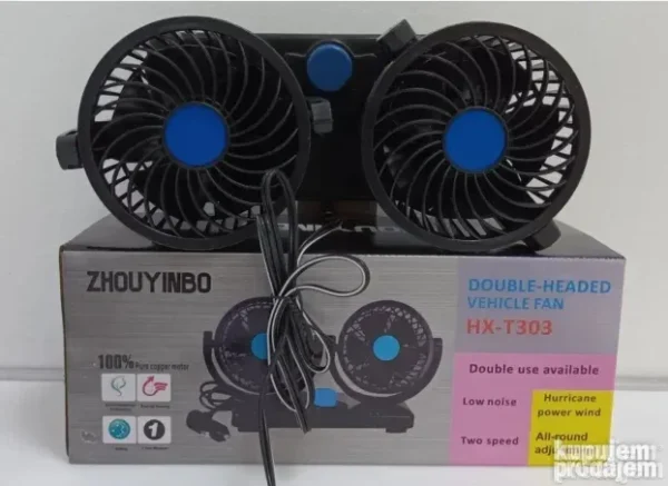 Dupli ventilator za auto, kombi, kamion 12V/24V sa 2 brzine