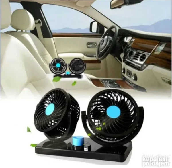 Dupli ventilator za auto, kombi, kamion 12V/24V sa 2 brzine