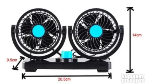 Dupli ventilator za auto, kombi, kamion 12V/24V sa 2 brzine