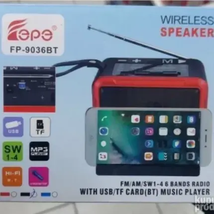 Bluetooth Zvučnik | USB, SD, FM Radio | Prenosiv