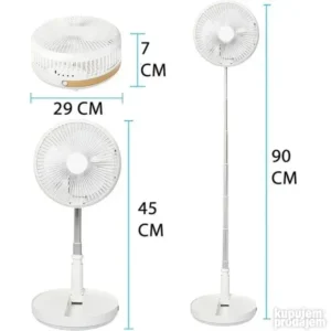 USB Punjivi Sklopivi Ventilator za Sto i Pod - 7200mAh