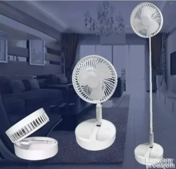 USB Punjivi Sklopivi Ventilator za Sto i Pod - 7200mAh