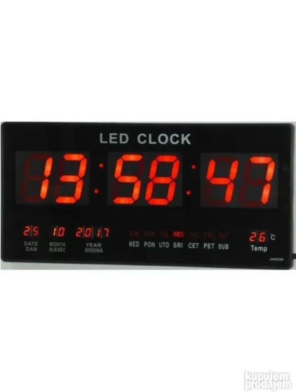 Led Digitalni Zidni Sat JH-4622 | Alarm, Kalendar, Termometar