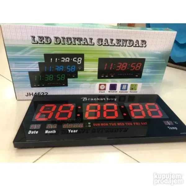 Led Digitalni Zidni Sat JH-4622 | Alarm, Kalendar, Termometar