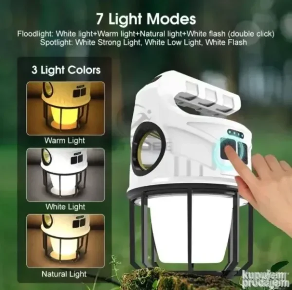 Solarna Lampa 7 Režima Osvetljenja | USB Punjenje