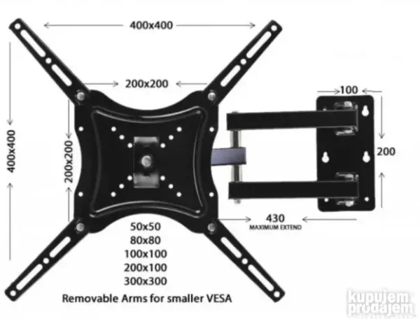 Zidni Nosač za TV (14-42") | Rotirajući držač za televizor