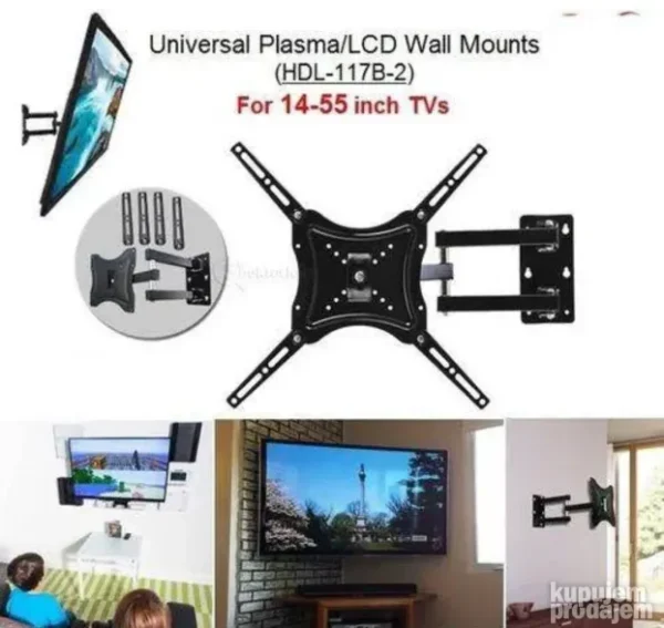 Zidni Nosač za TV sa 3 Zgloba | 14"-55" | Lux Shop