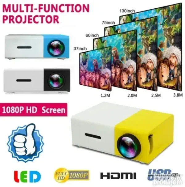 Mini LED Projektor YG300 Full HD | Prenosni, USB/HDMI