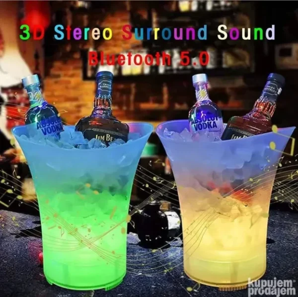 LED Kibla za Piće sa Zvučnikom | RGB, Bluetooth, Punjiva