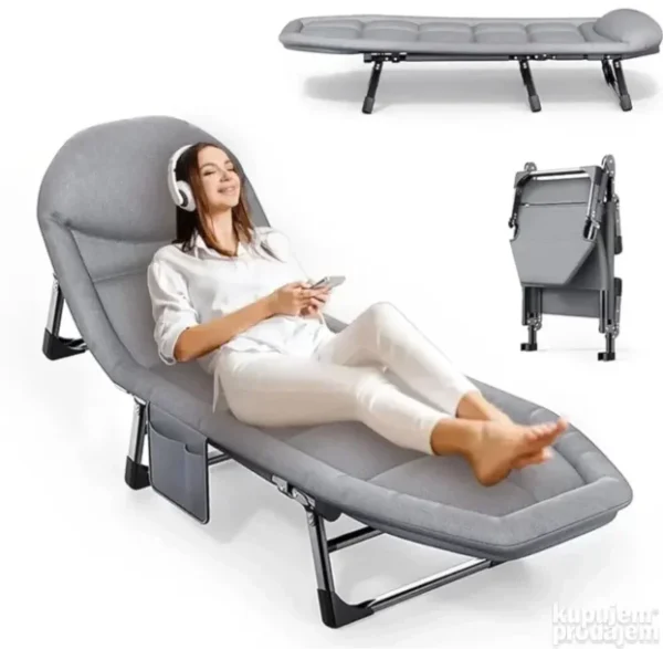 Sklopiva Ležaljka Krevet za Kampovanje Plažu | 5 Položaja
