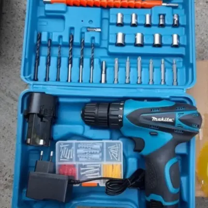 Aku Šrafilica Bušilica 12V, Set sa 2 Baterije i Bitovima