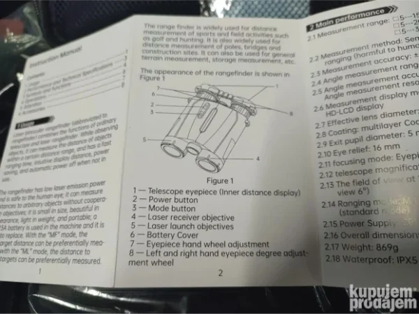Starhawk Dvogled 10x42 Daljinomer 2500m