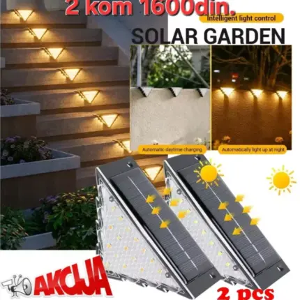 LED Solarna Stepenasta Lampa | Toplo Bela | Vodootporna