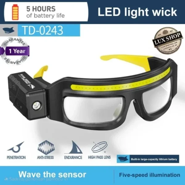 HTZ Zaštitne Naočare sa Dve Lampe COB Punjive