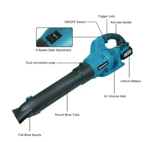 Aku Duvač Lišća 2x168V Baterije 6 Brzina, Snažan Motor