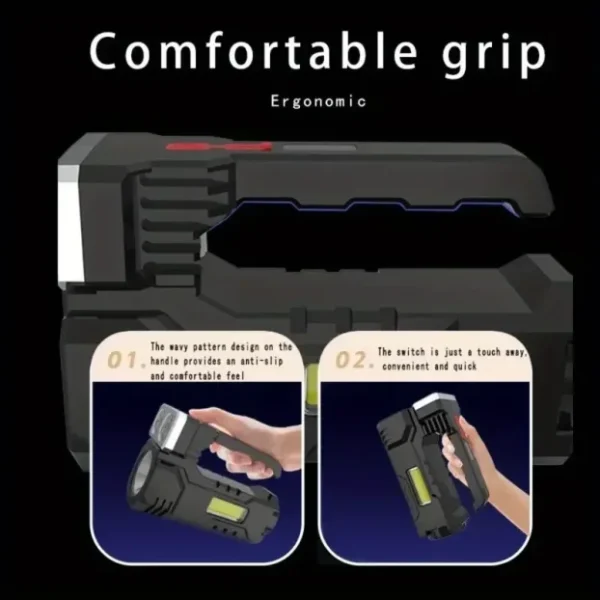 Taktička Baterijska Lampa 900 Lumena | USB-C | Solarno Punjenje