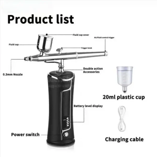 Mini kompresor Airbrush: Prenosni set za manikir i modelarstvo