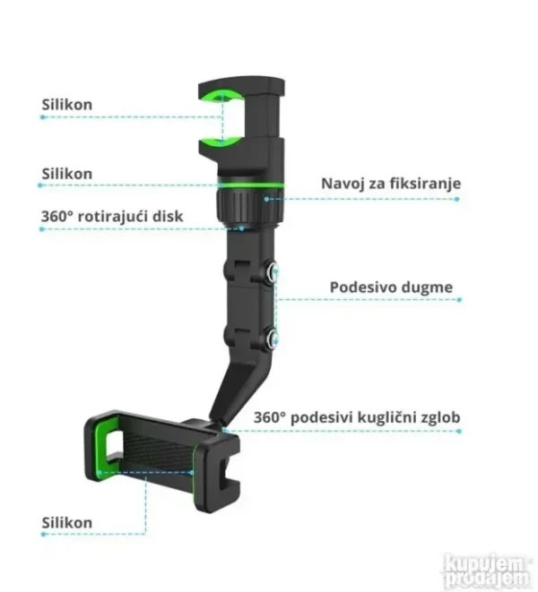 Univerzalni Držač za Mobilni Telefon sa Rotacijom 360°