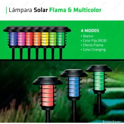 4 Solarna RGB Lampa sa Daljinskim, Velika, Više Režima