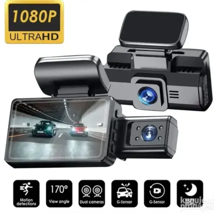 Auto Video Rekorder Kamera 3in | Dual Sočivo, Full HD