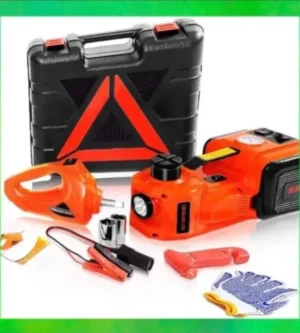 4u1 set električne dizalice za auto: ključ, kompresor, lampa