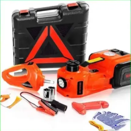 4u1 set električne dizalice za auto: ključ, kompresor, lampa