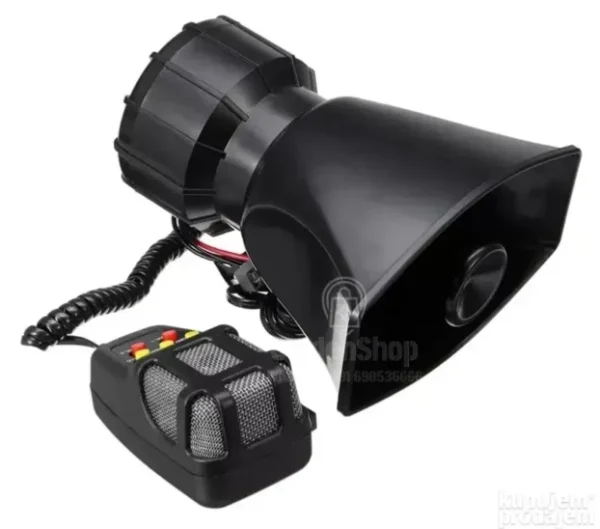 Razglas za Auto: Auto Sirena sa Mikrofonom, 7 Zvukova, 115 dB