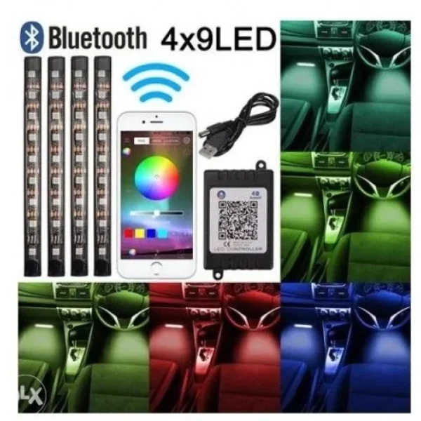 LED Trake za Auto Ambijentalno Osvetljenje RGB App Kontrola