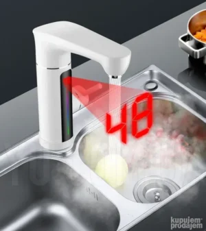 Protocna slavina za sudoperu i lavabo Inox i Bela