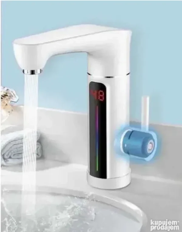 Protocna slavina za sudoperu i lavabo Inox i Bela