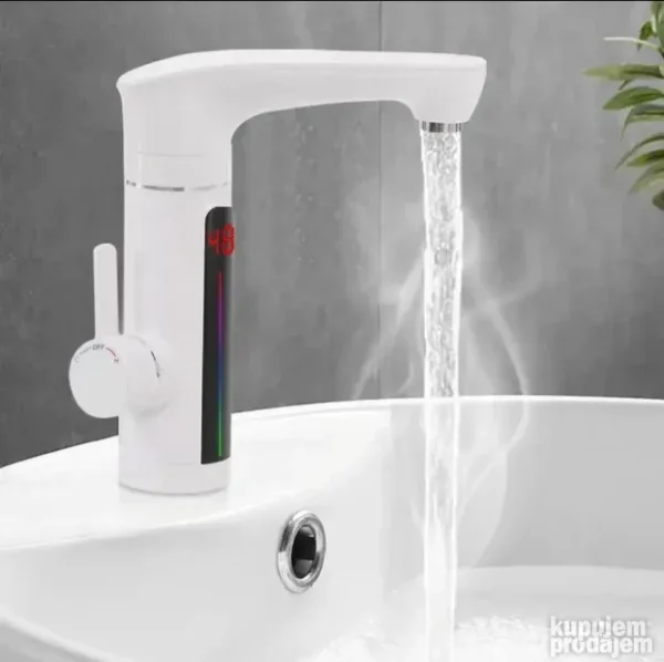 Protocna slavina za sudoperu i lavabo Inox i Bela