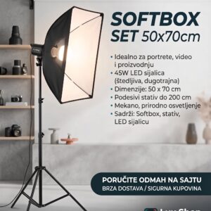 Softbox Set 50x70cm 3000-6500K 45W LED