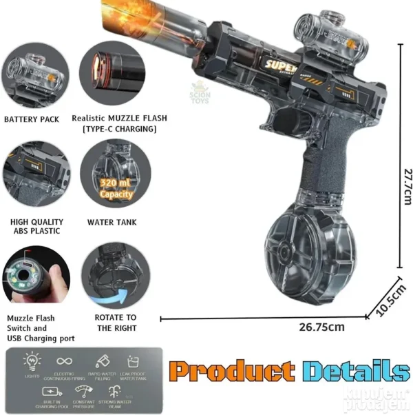 Elektricni Pistolj na vodu velike brzine