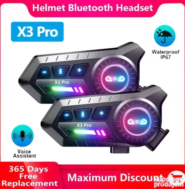 Komunikator Slušalice za moto kacigu Bluetooth 6.0