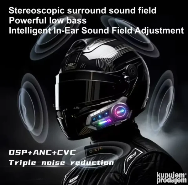 Komunikator Slušalice za moto kacigu Bluetooth 6.0