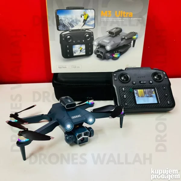 M3 Ultra dron brushless GPS 3 x FHD kamera 25min sa ekranom