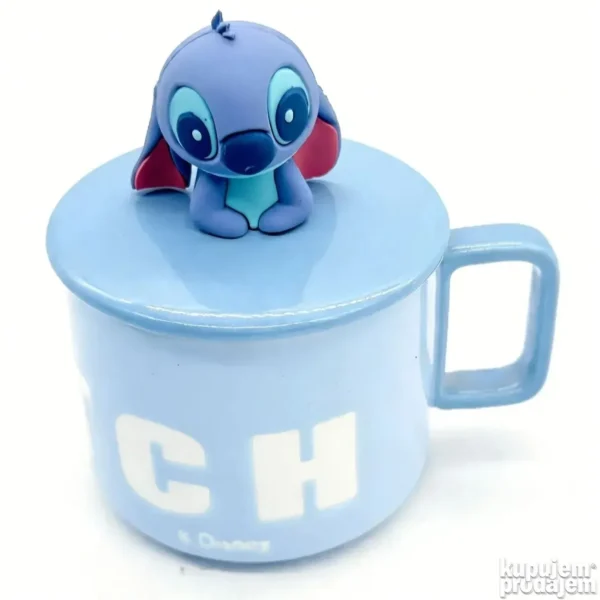 Poklon set keramička solja sa drskom i poklopcem STITCH