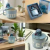 Poklon set keramička solja sa drskom i poklopcem STITCH