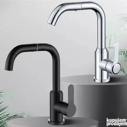 Slavina za sudoperu ili lavabo Crna i Inox